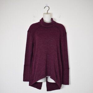 We The Free Turtleneck Top Sz S Slit Back Relaxed Fit Baselayer Boho Langelook